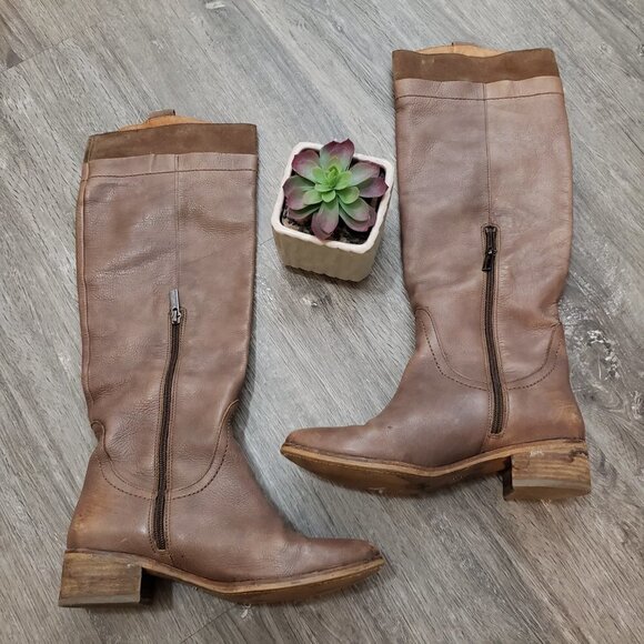 Kenneth Cole Right Nite Knee High Genuine Leather Boots Taupe Sz 7 - Picture 2 of 13